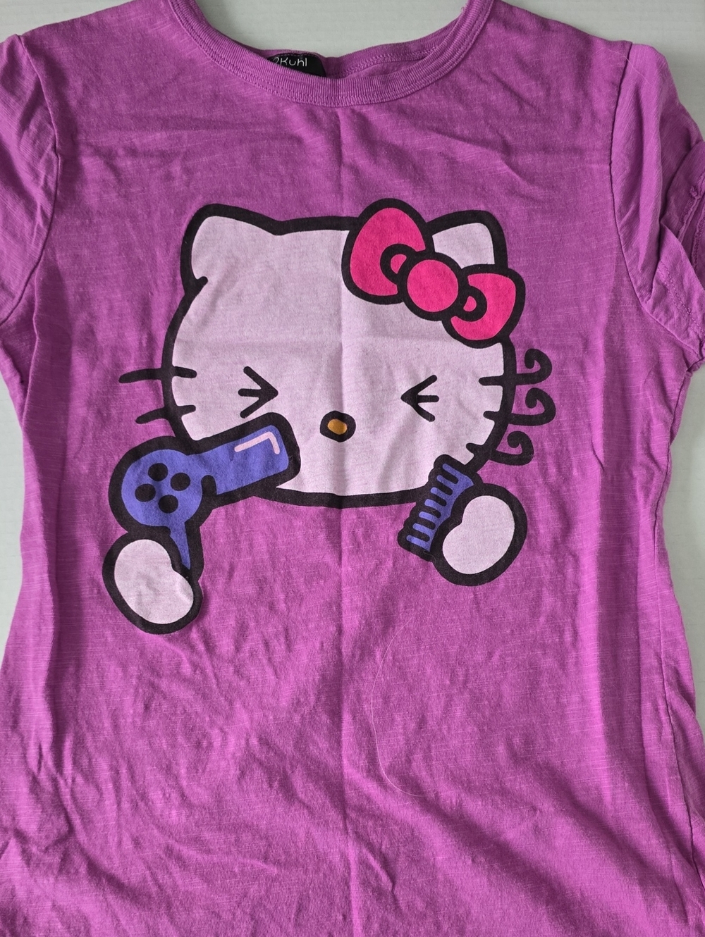 NWOT Vintage 2Kuhl Hello Kitty Magenta Graphic T-Shirt Hair Straightener XL